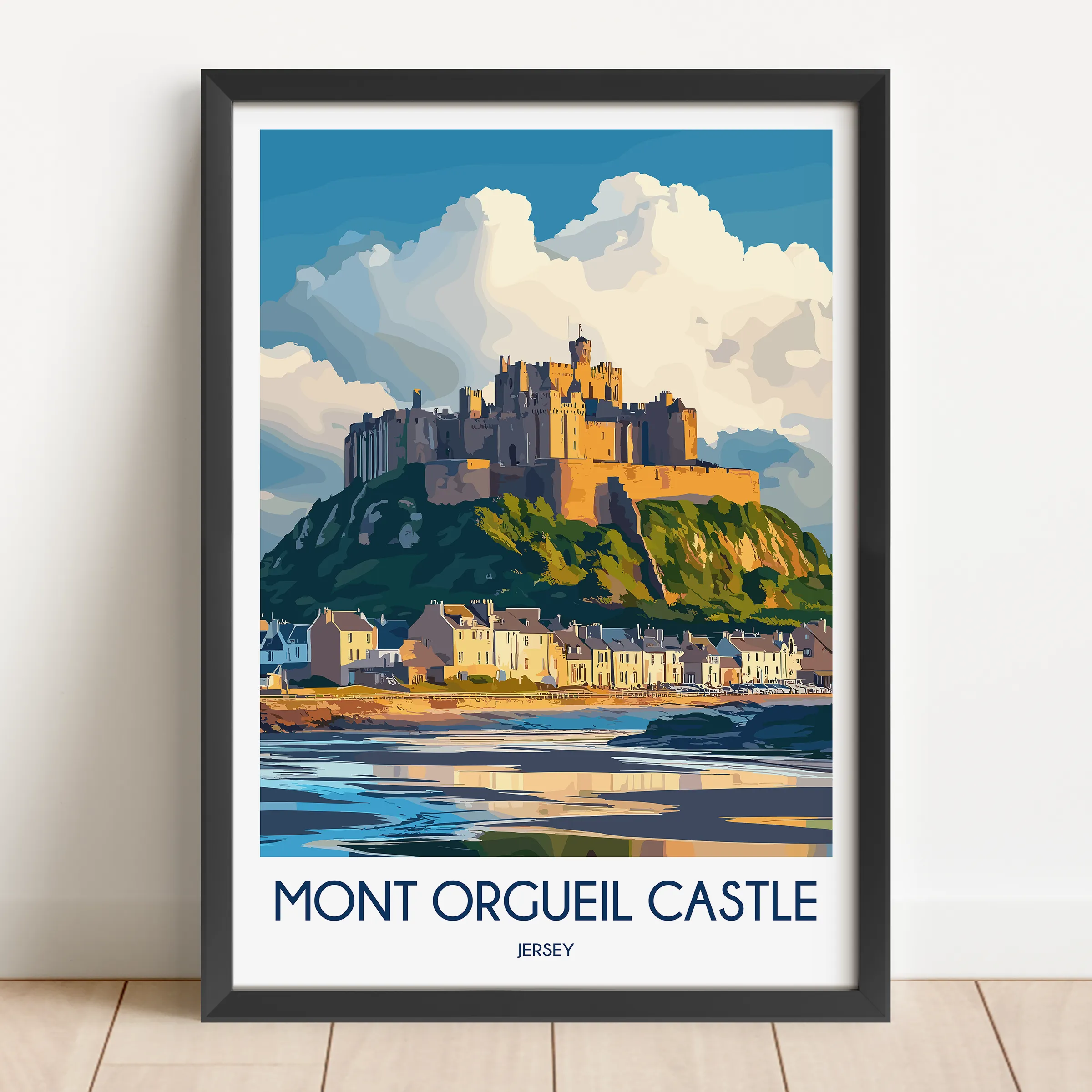 Mont Orgueil Castle Vintage Style Print