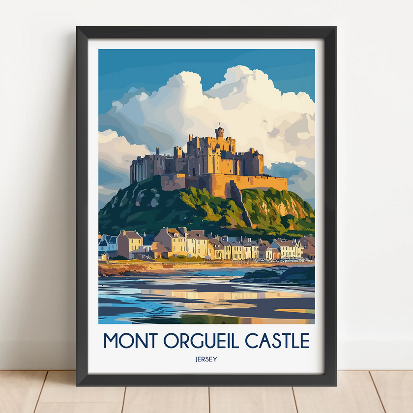 Mont Orgueil Castle Vintage Style Print