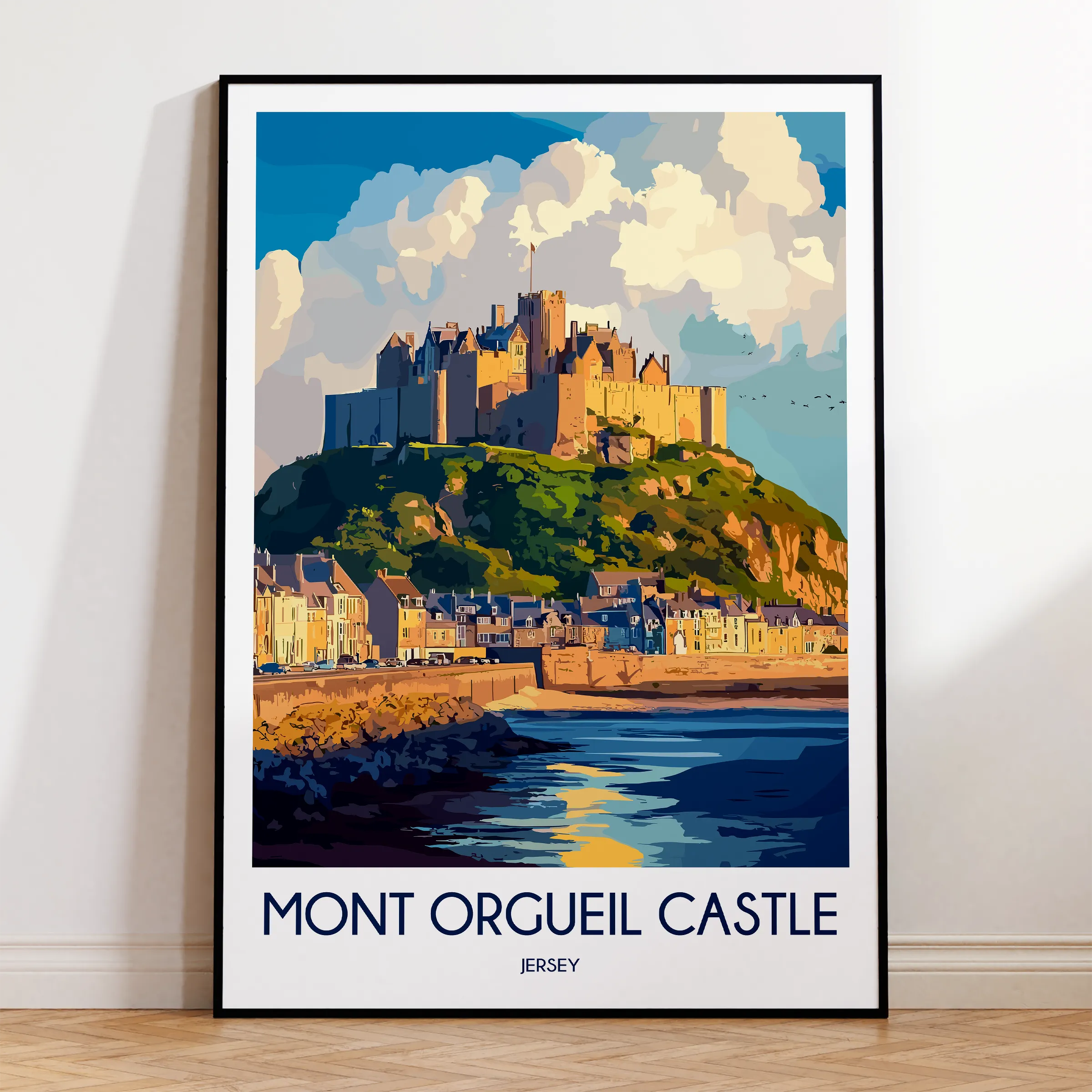 Mont Orgueil Castle Vintage Style Print