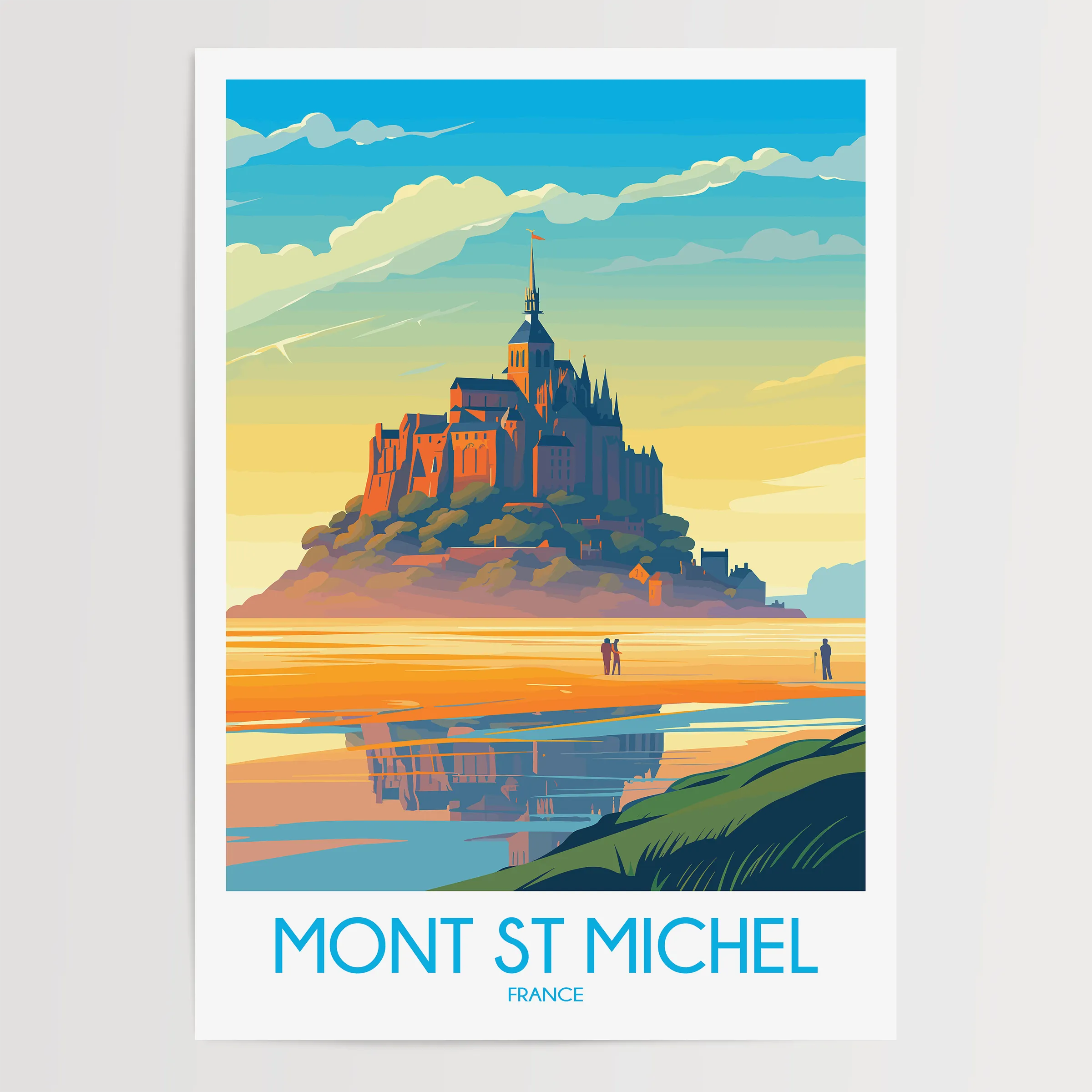Mont St Michel Modern Travel Poster