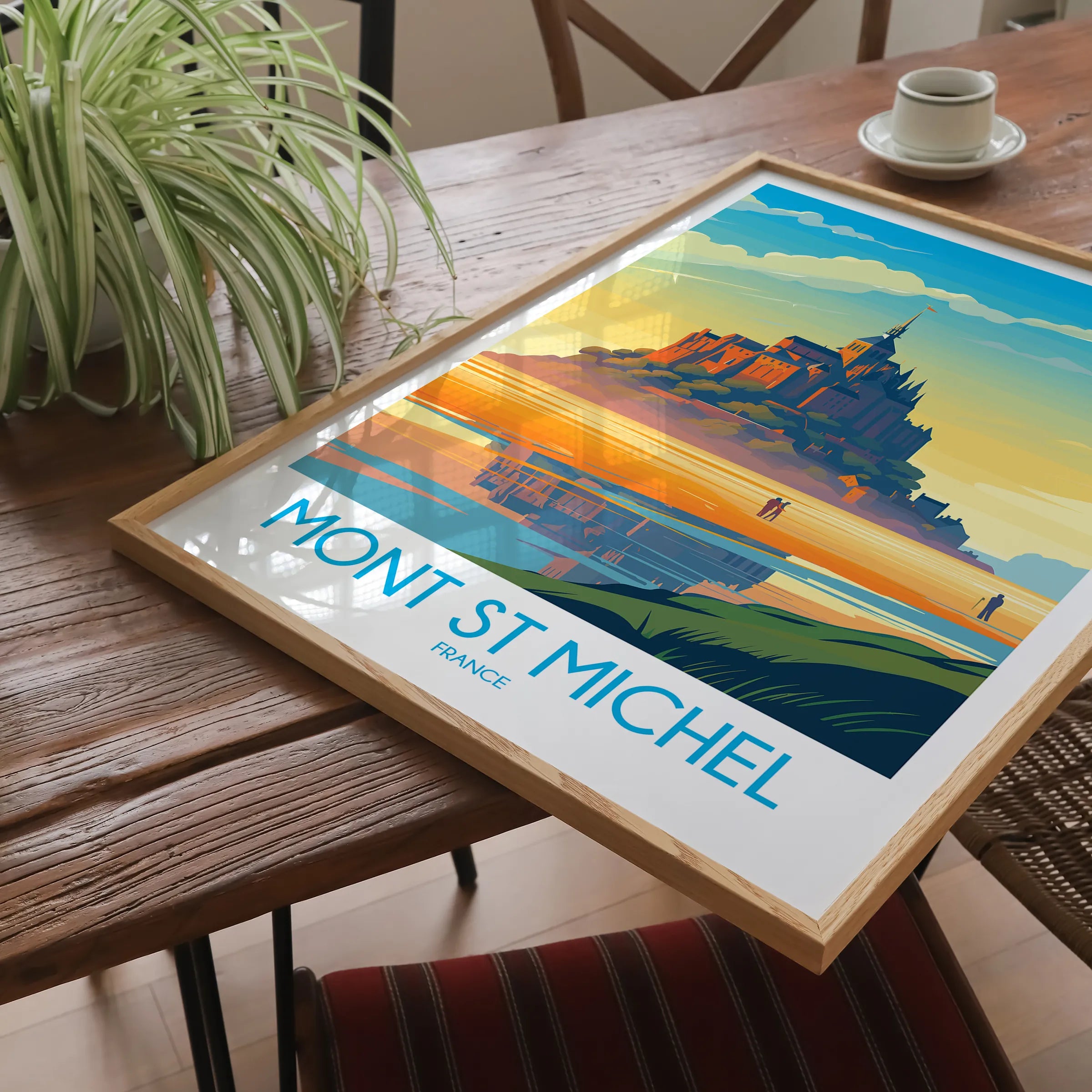Mont St Michel Vintage Style Print