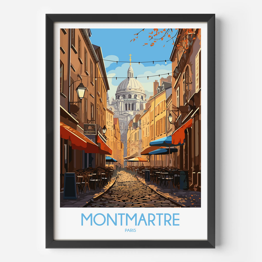 Montmartre Retro Travel Illustration