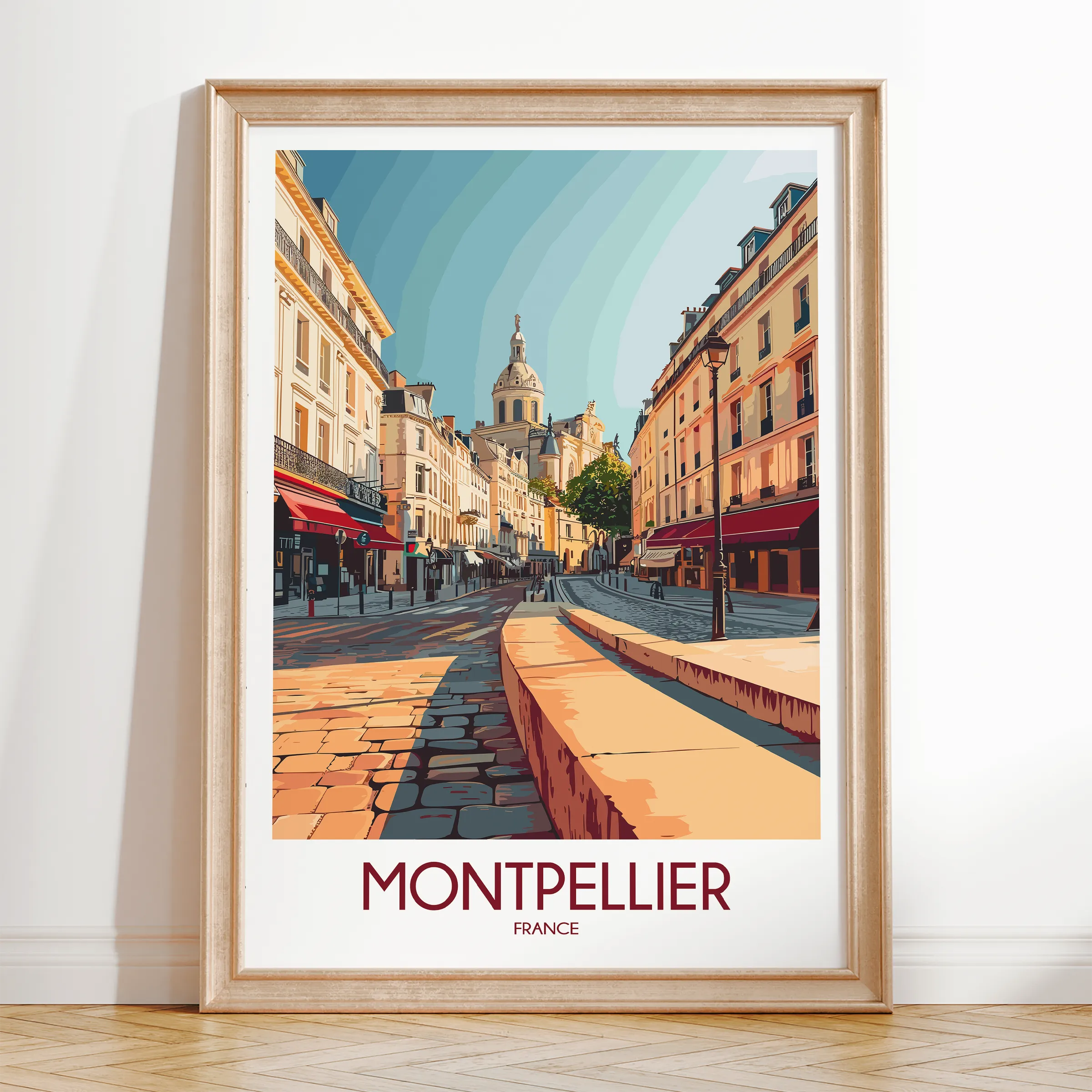 Montpellier Retro Travel Illustration
