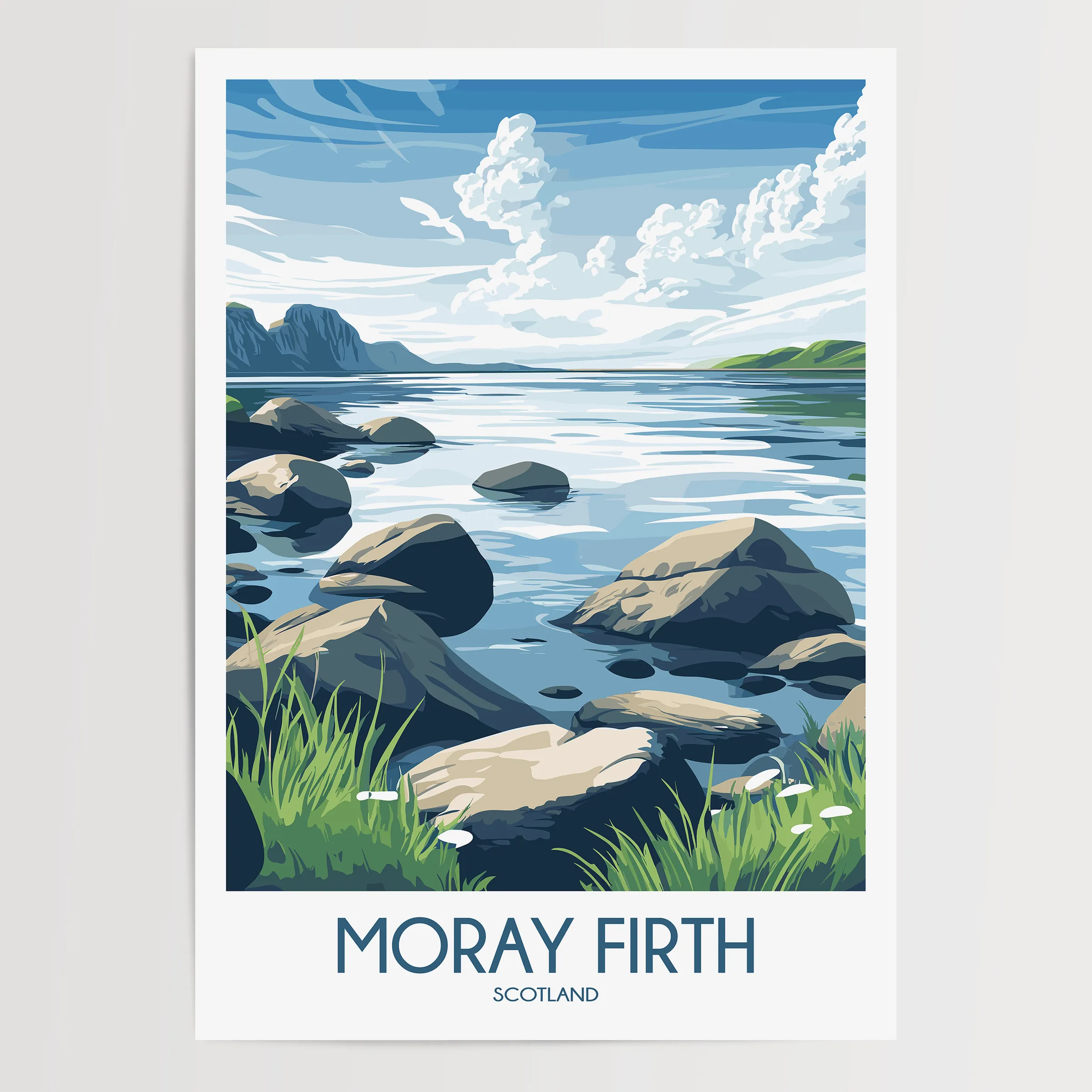 Moray Firth Retro Travel Illustration