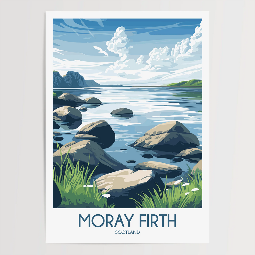 Moray Firth Retro Travel Illustration