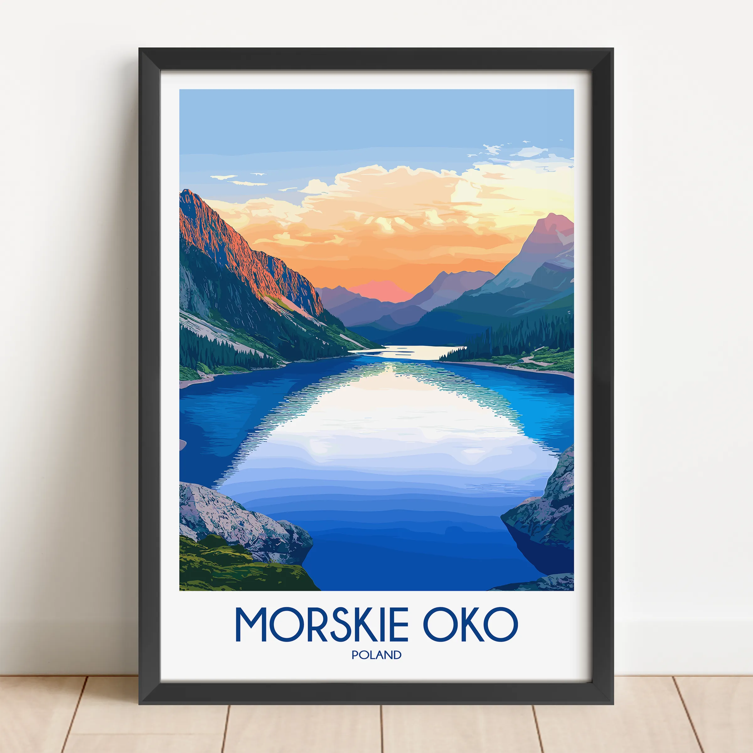 Morskie Oko Retro Travel Illustration