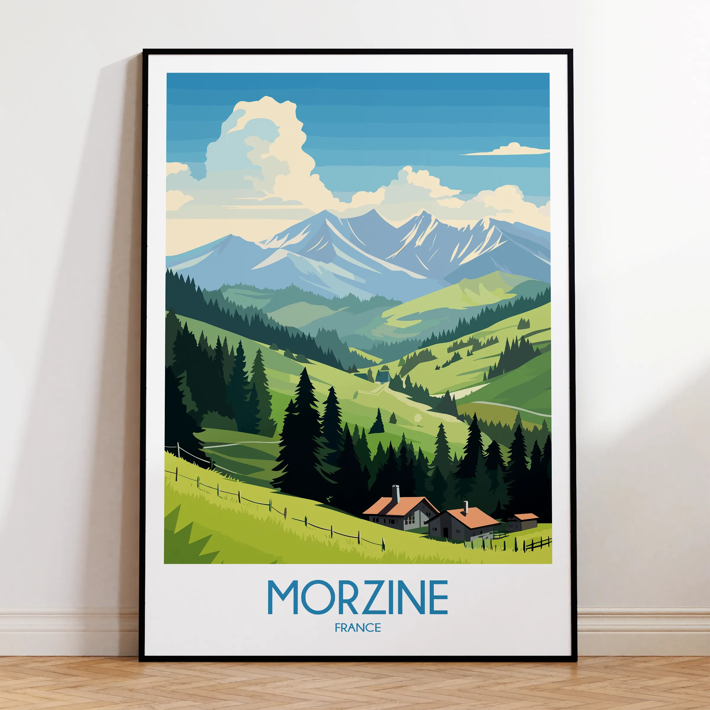 Morzine Retro Travel Illustration
