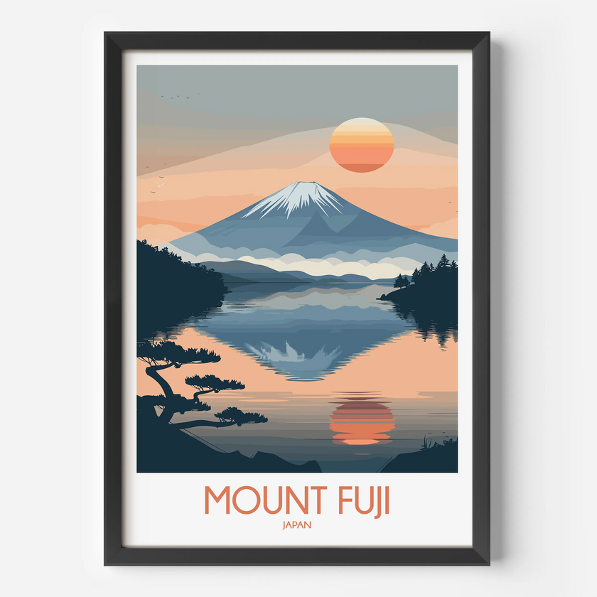 Mount Fuji Modern Travel Poster