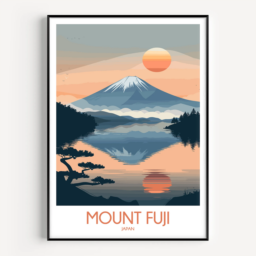 Mount Fuji Vintage Style Print