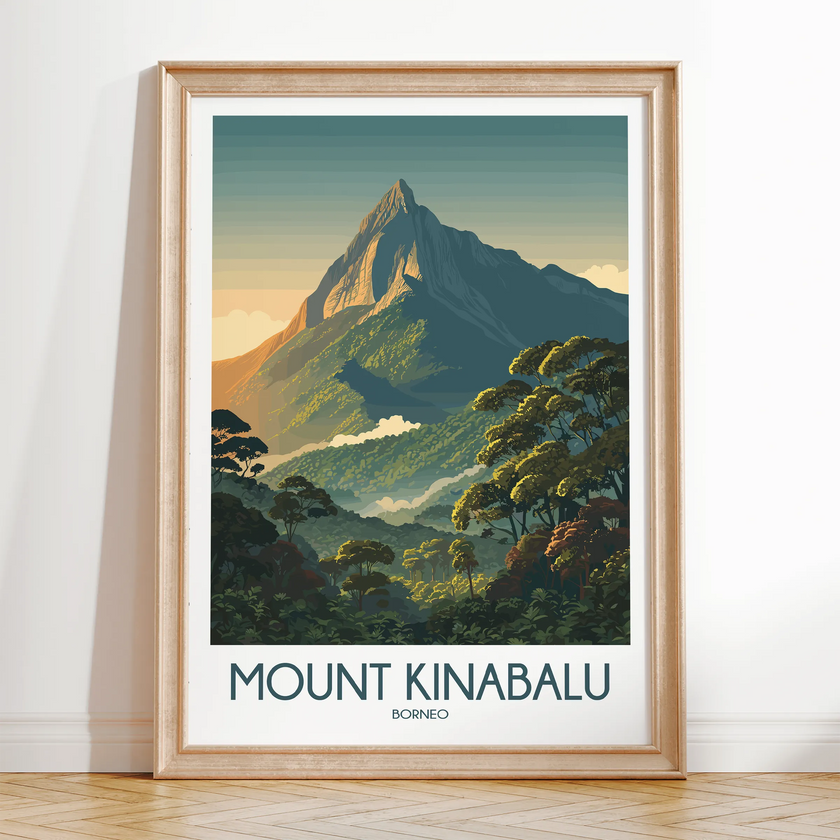Mount Kinabalu Minimalist Wall Art
