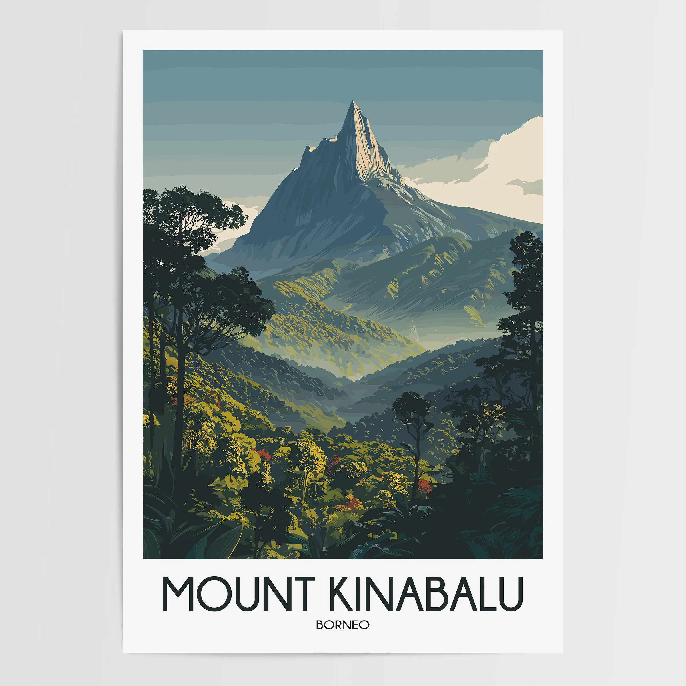 Mount Kinabalu Scenic Landscape Art