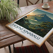 Mount Kinabalu Vintage Style Print