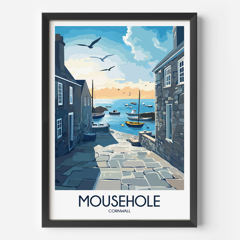 Mousehole Scenic Landscape Art