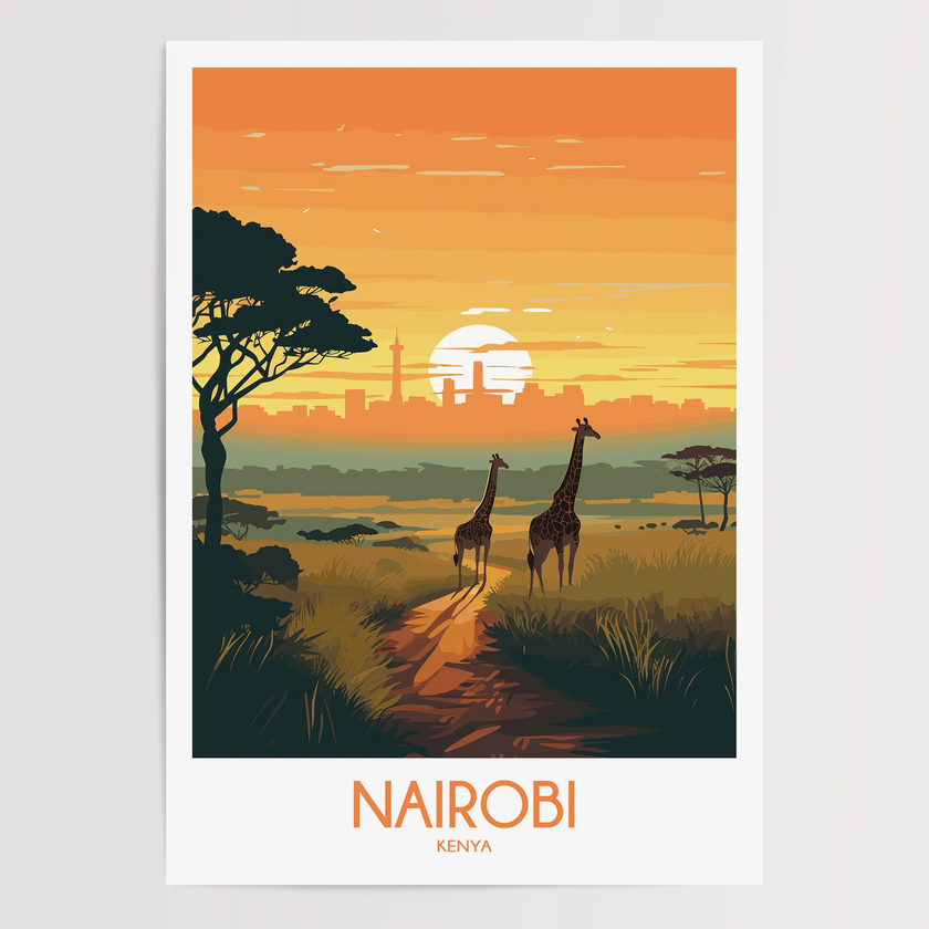 Nairobi Retro Travel Illustration