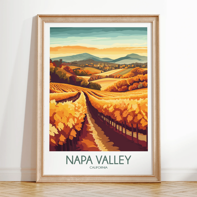 Napa Valley Modern Travel Poster