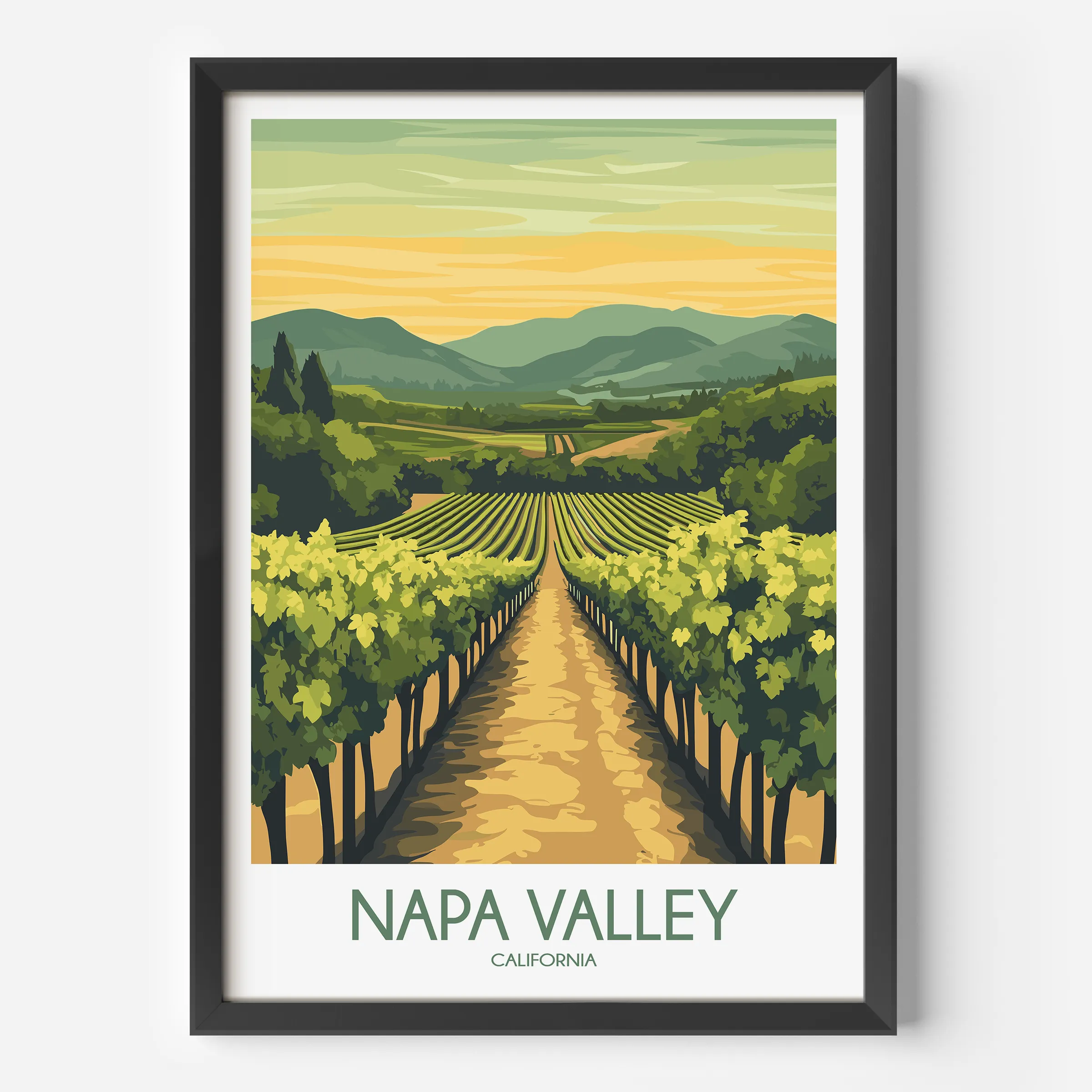 Napa Valley Vineyard Minimalist Wall Art