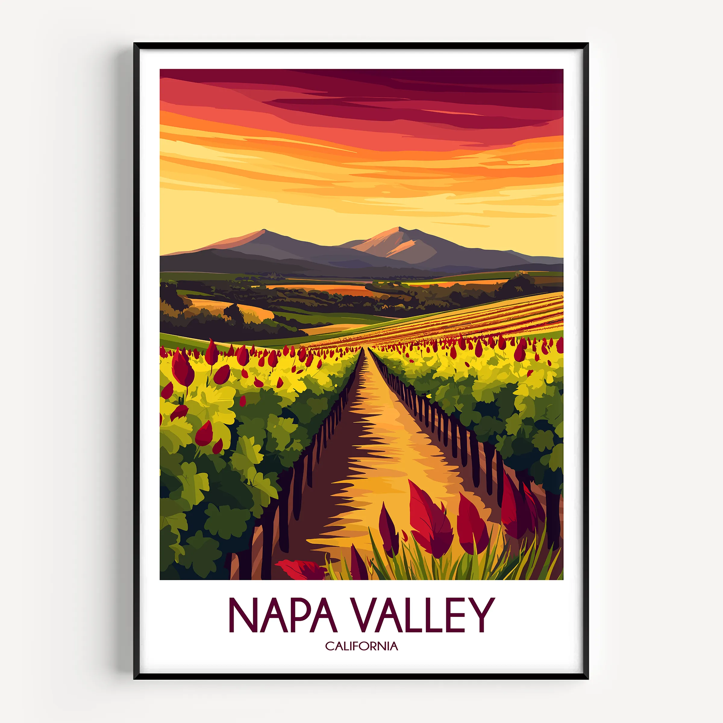 Napa Valley Vineyard Minimalist Wall Art
