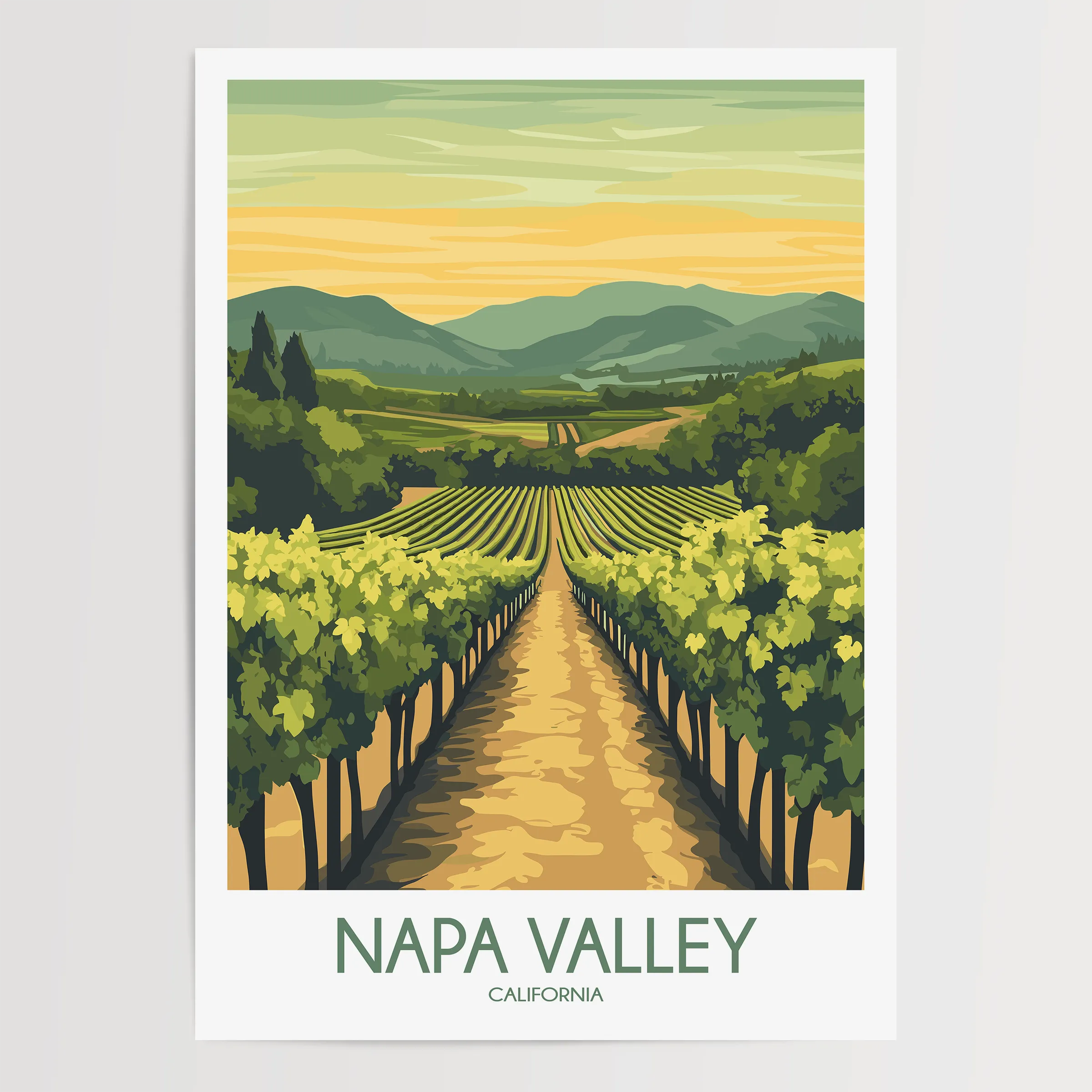 Napa Valley Vineyard Scenic Landscape Art