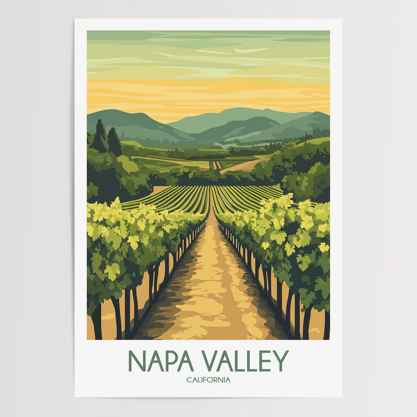 Napa Valley Vineyard Scenic Landscape Art