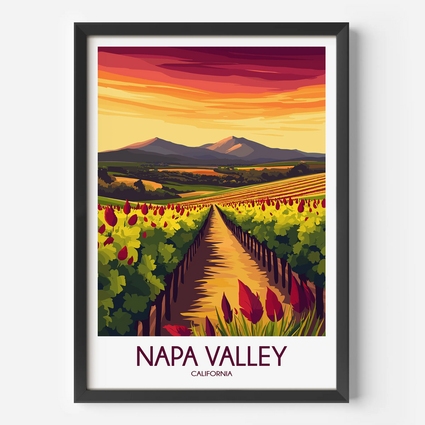 Napa Valley Vineyard Scenic Landscape Art