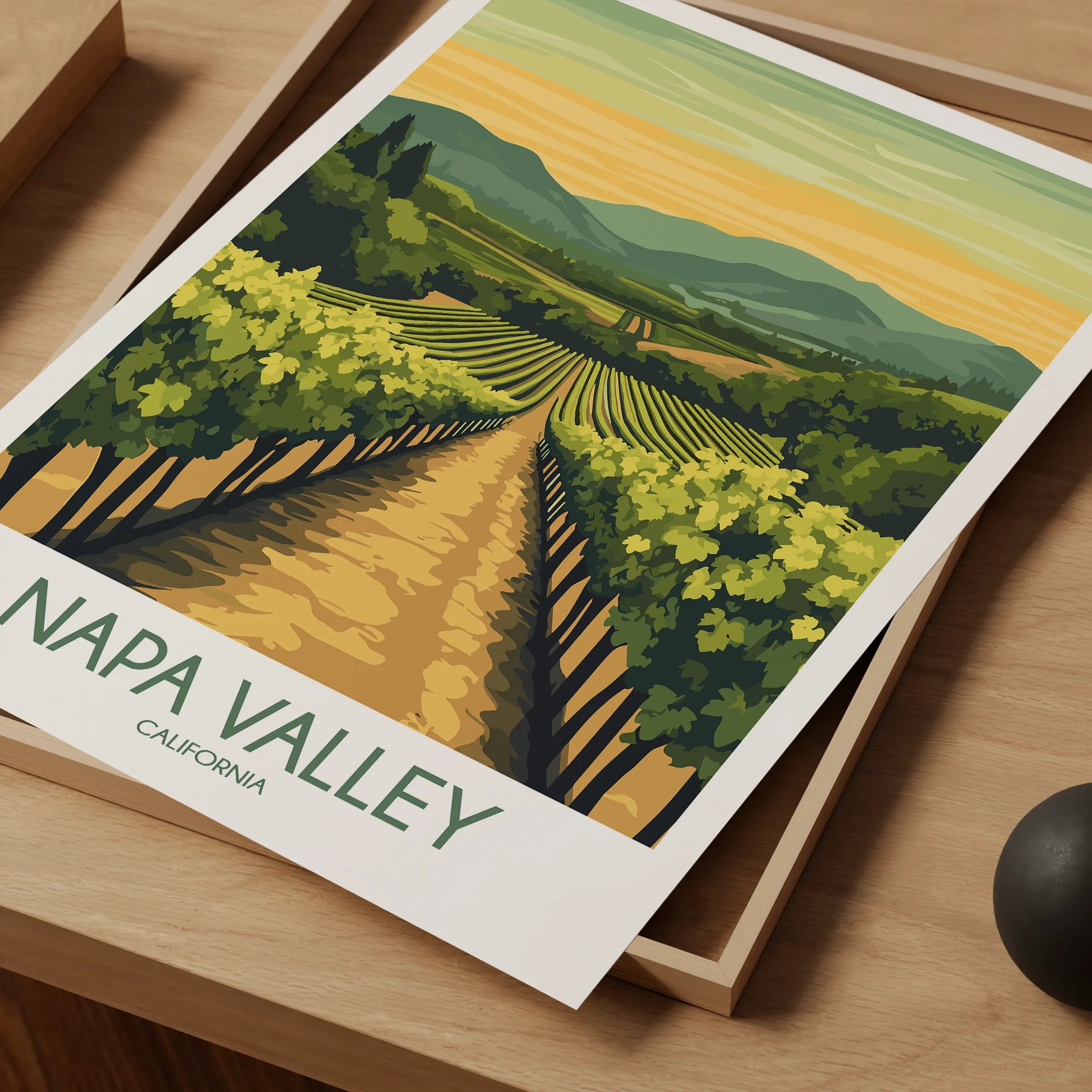 Napa Valley Vineyard Vintage Style Print