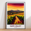 Napa Valley Vineyard Vintage Style Print