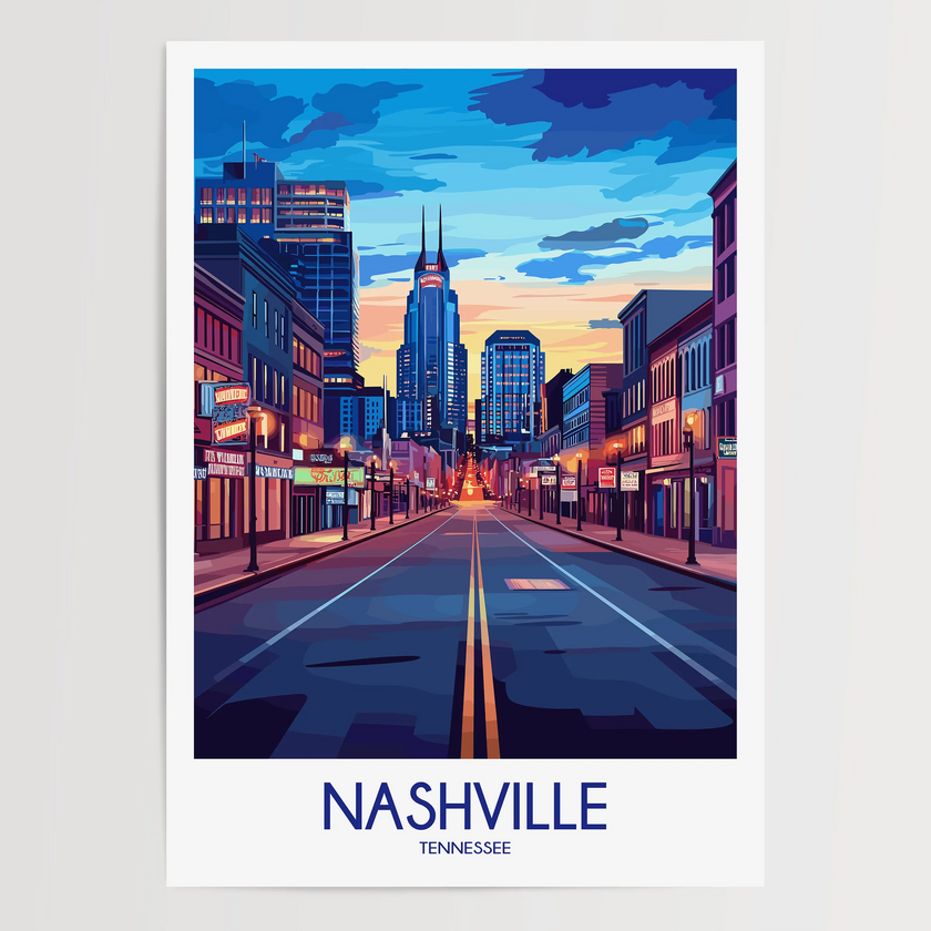Nashville Retro Travel Illustration