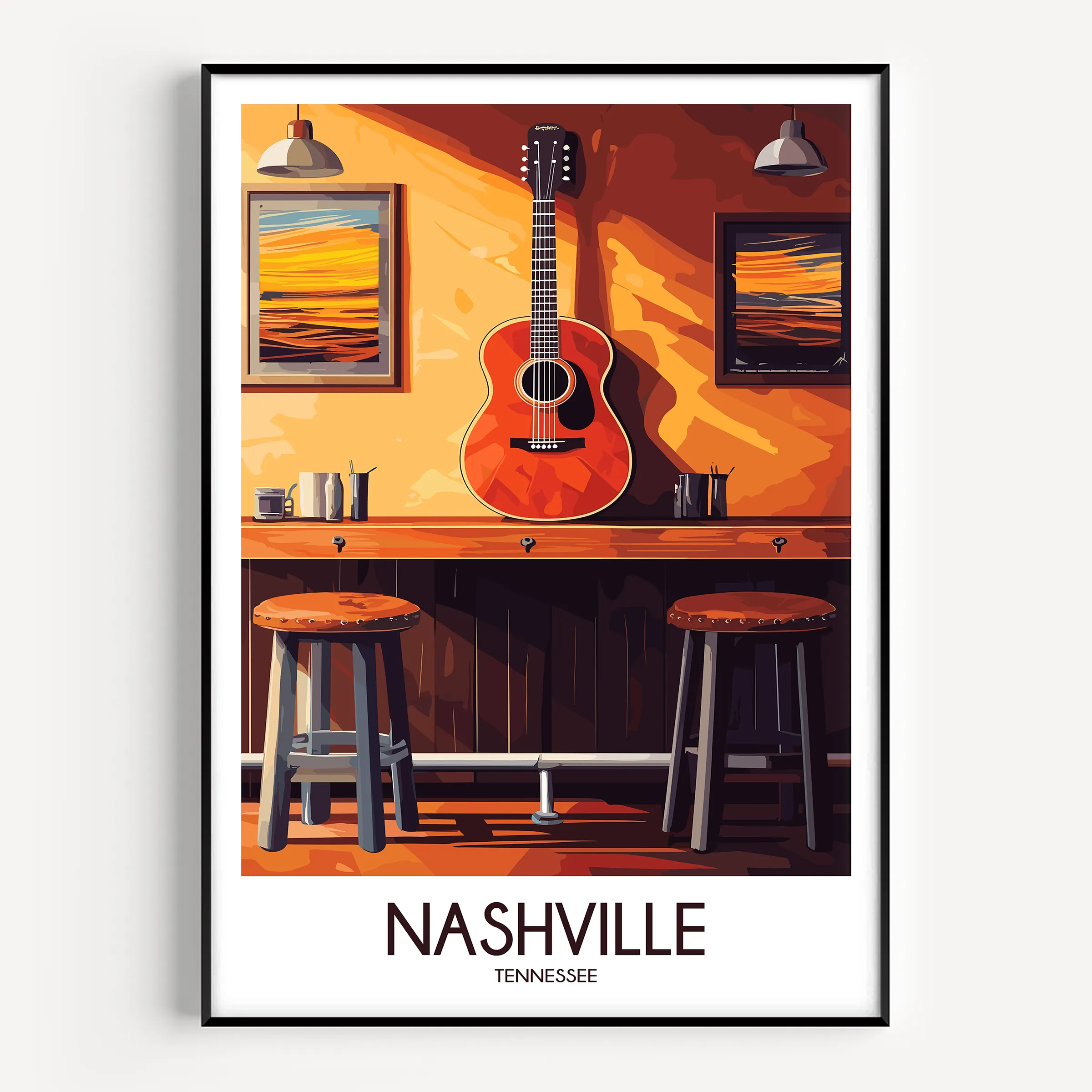 Nashville Vintage Style Print