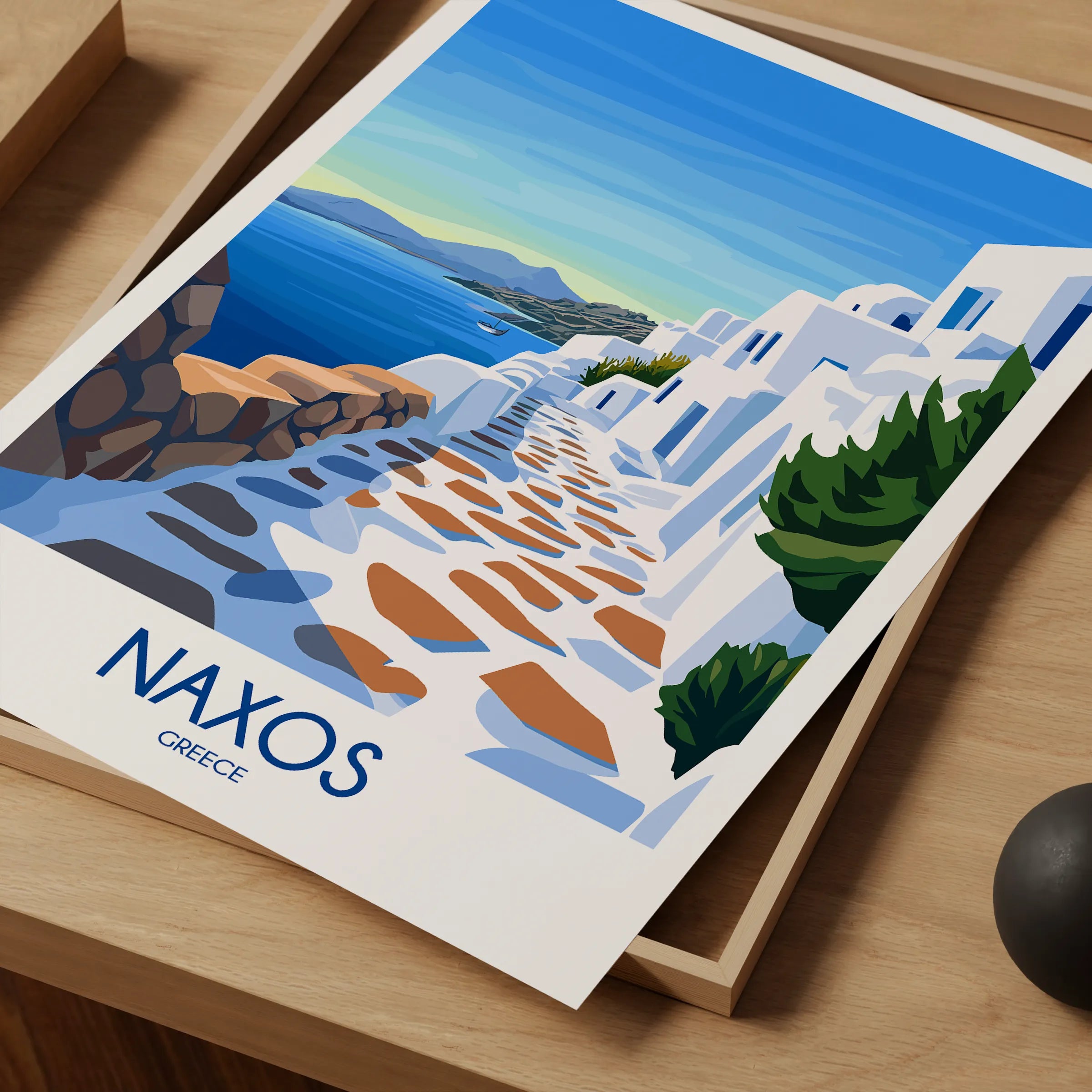 Naxos Retro Travel Illustration