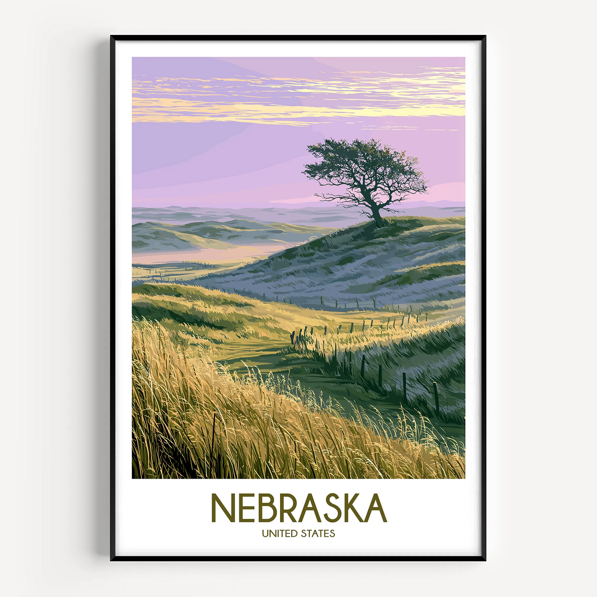 Nebraska Minimalist Wall Art