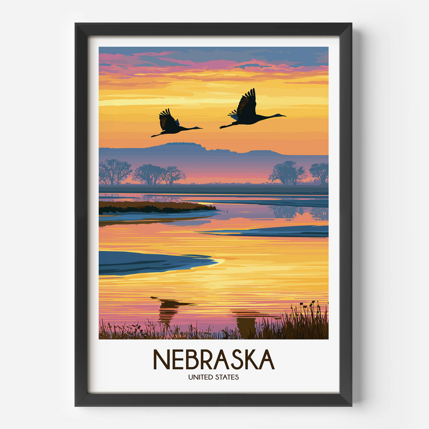 Nebraska Modern Travel Poster