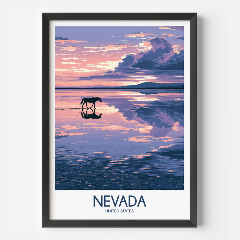 Nevada Retro Travel Illustration