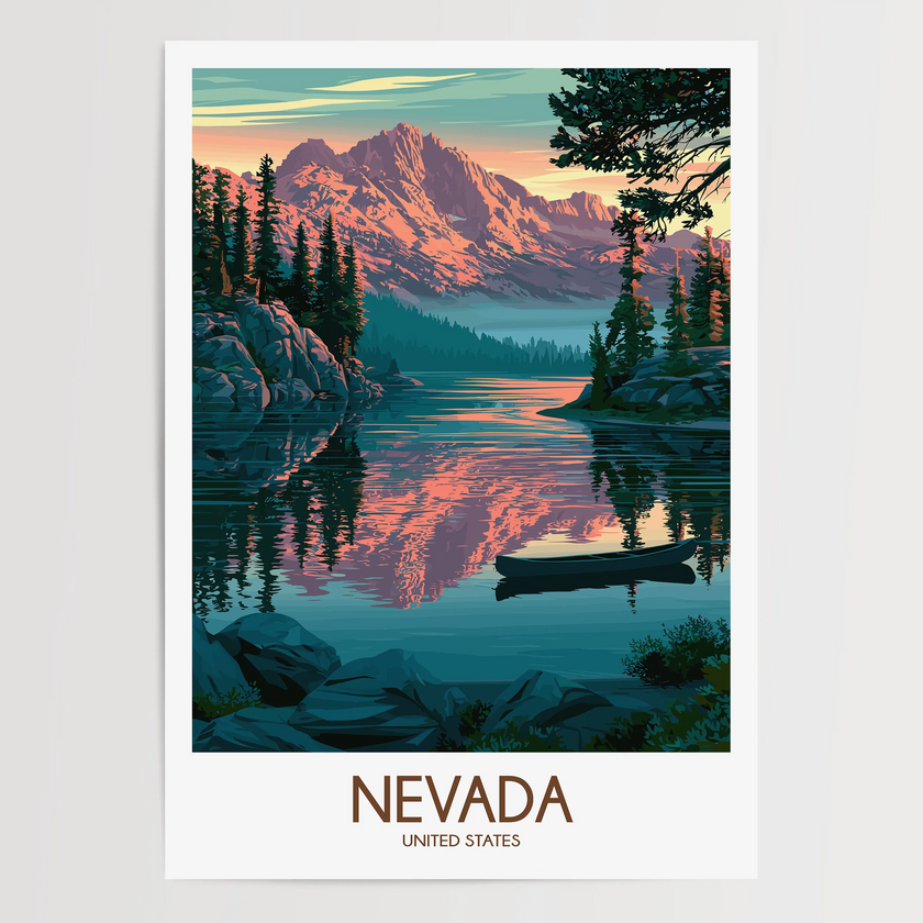 Nevada Vintage Style Print