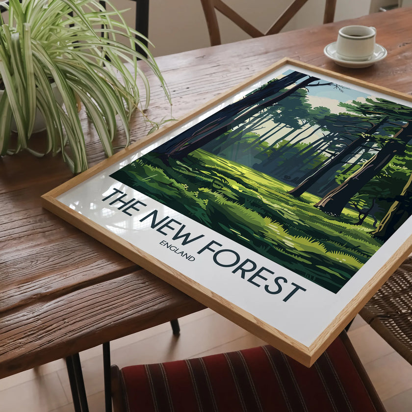 New Forest Retro Travel Illustration