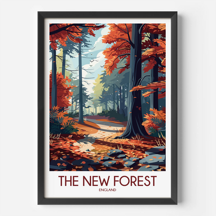 New Forest Retro Travel Illustration