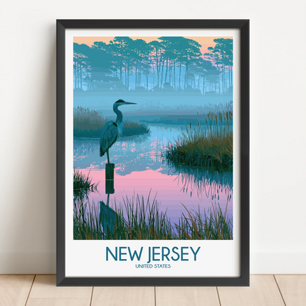 New Jersey Vintage Style Print