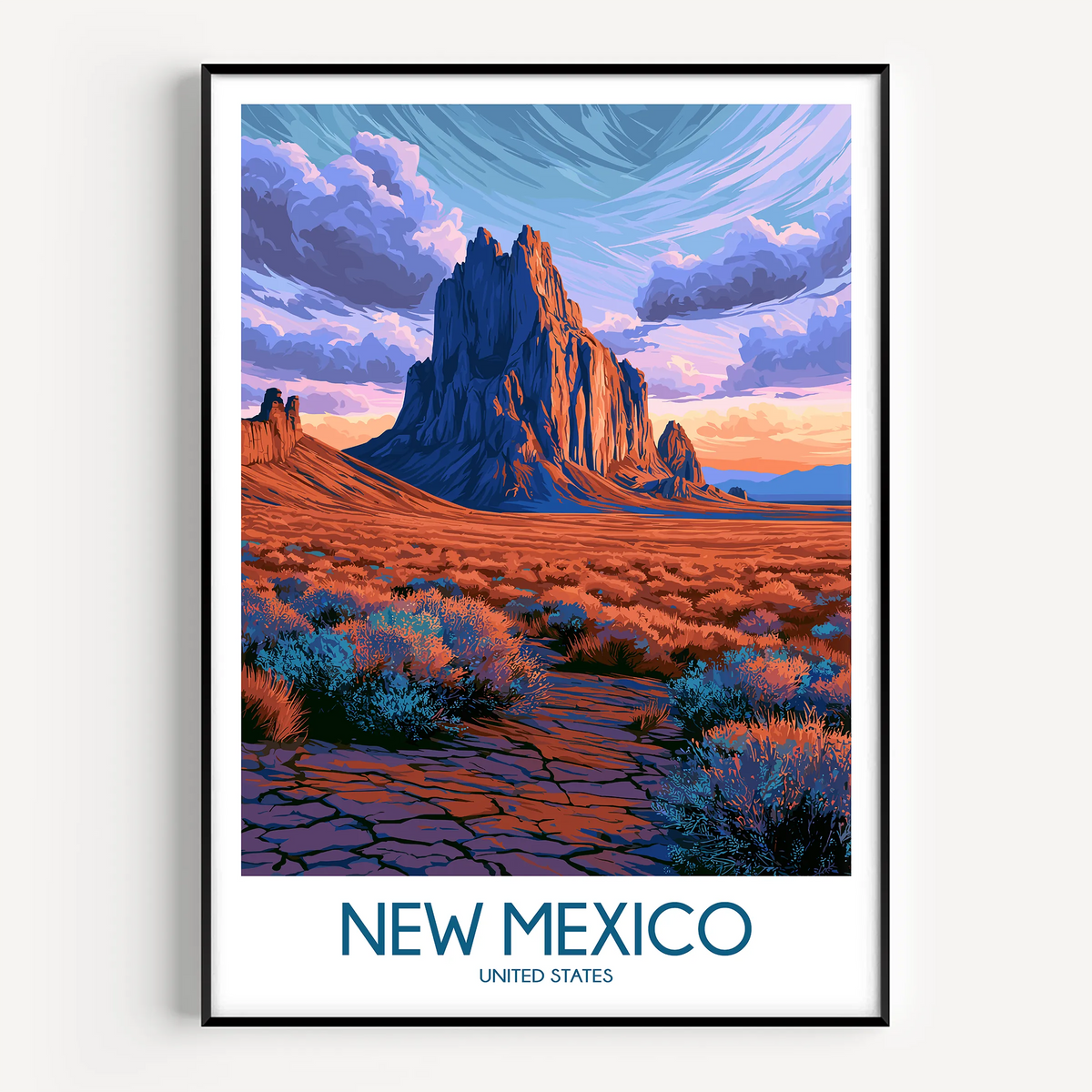 New Mexico Retro Travel Illustration