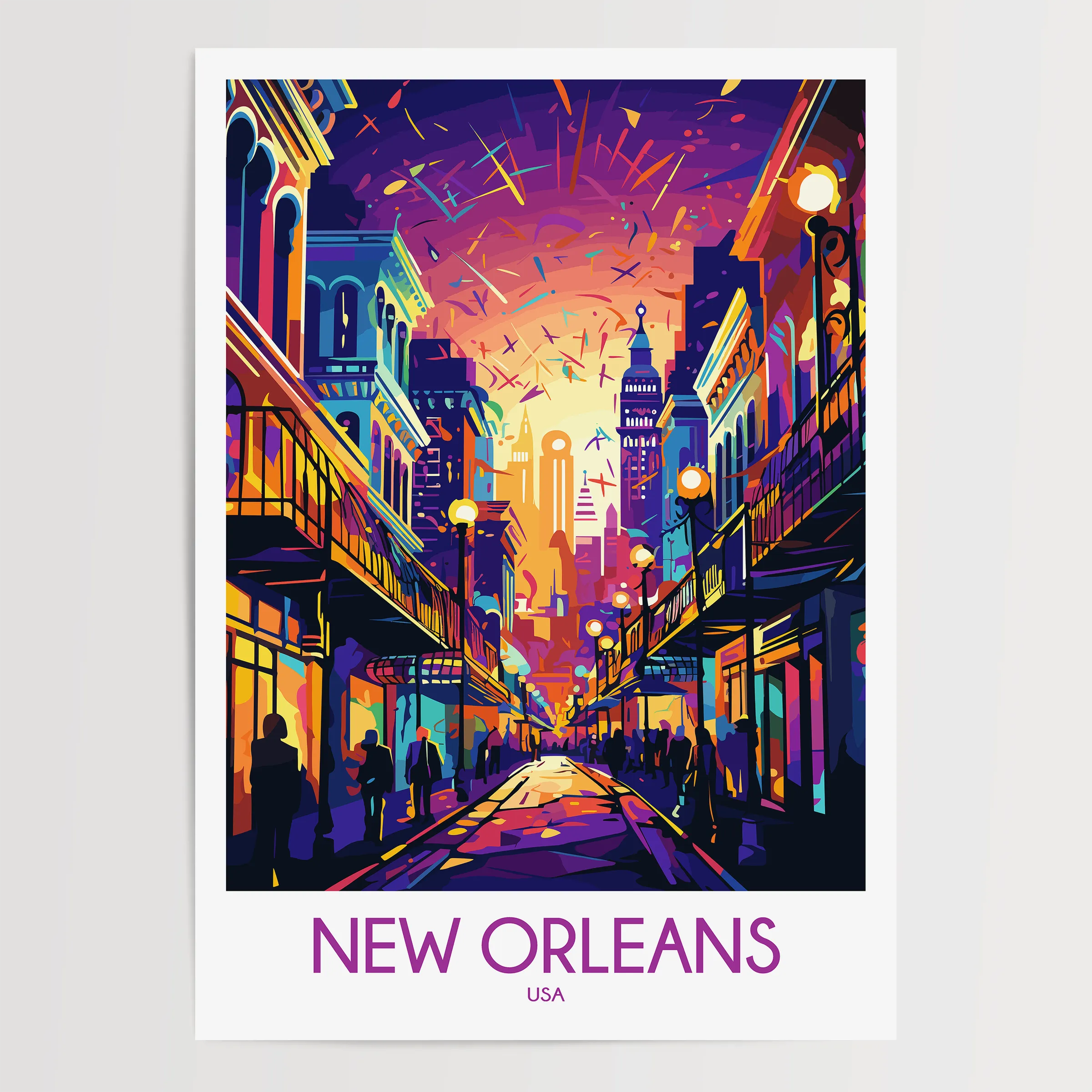 New Orleans Modern Travel Poster
