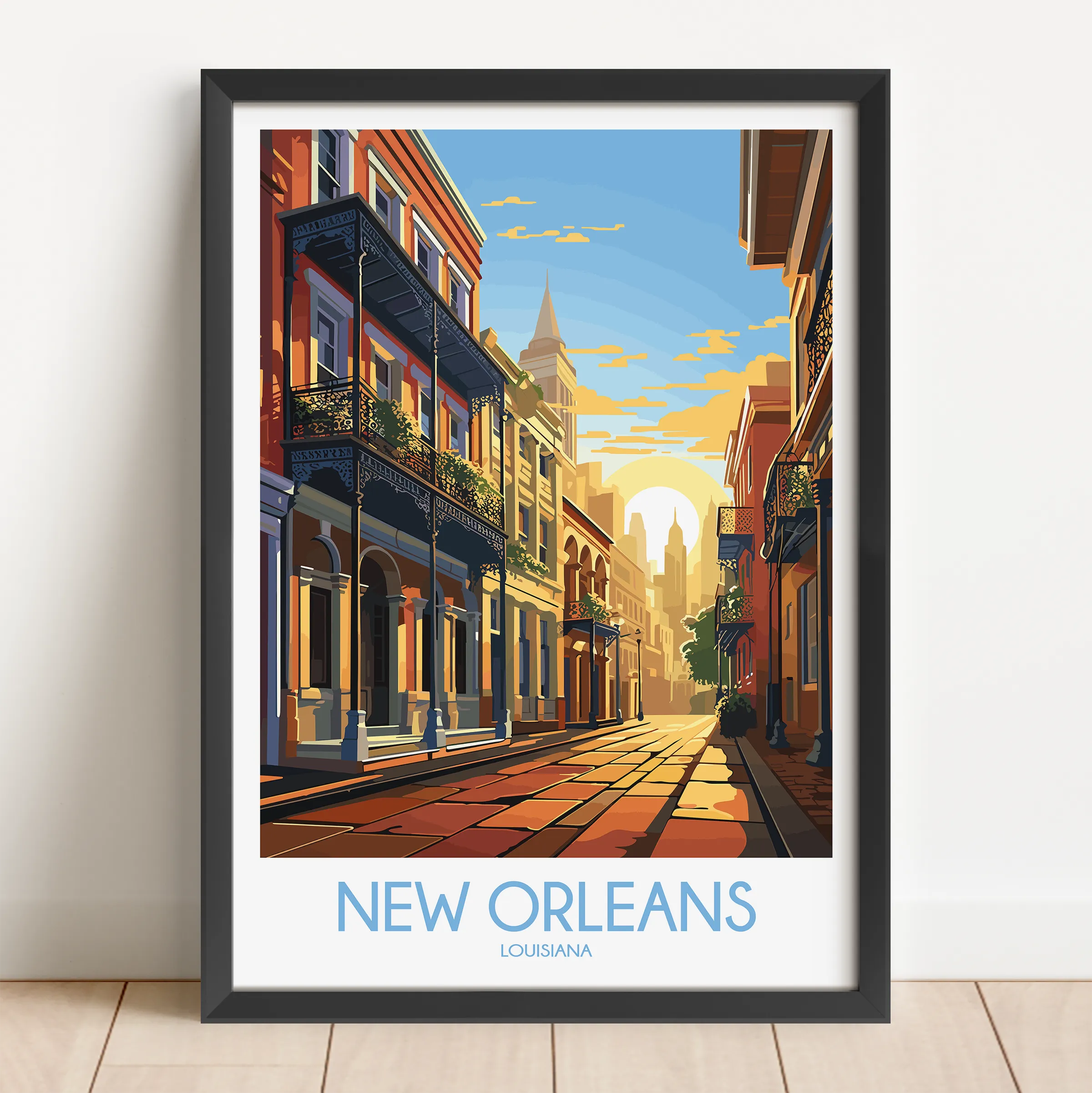 New Orleans Retro Travel Illustration