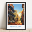 New Orleans Retro Travel Illustration