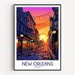New Orleans Retro Travel Illustration