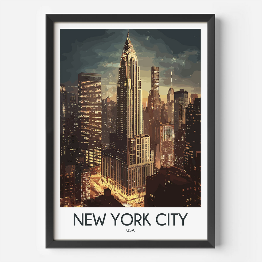 New York City Retro Travel Illustration