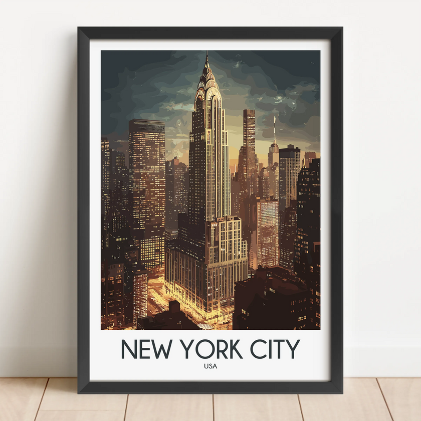 New York City Vintage Style Print