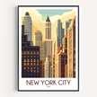 New York City Vintage Style Print