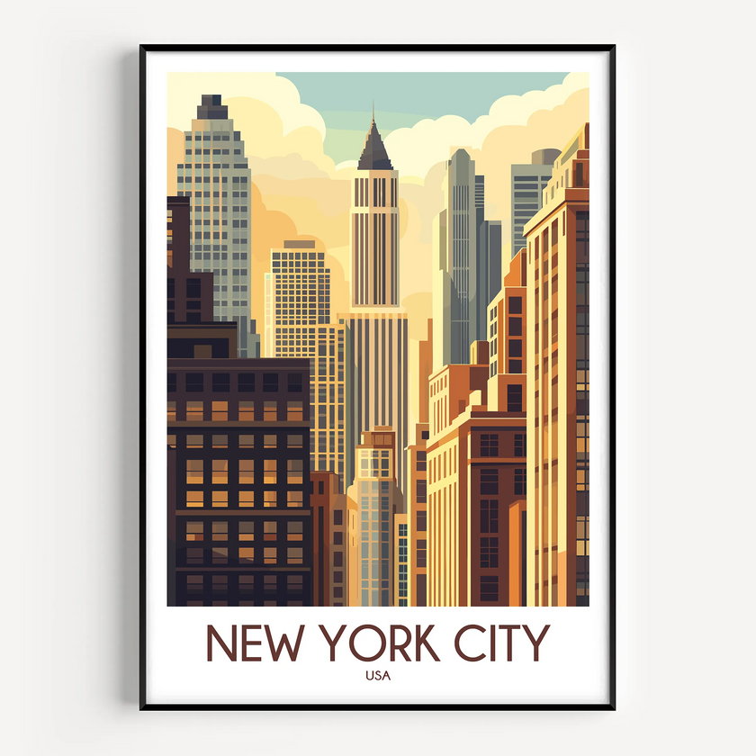 New York City Vintage Style Print