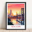 New York Retro Travel Illustration