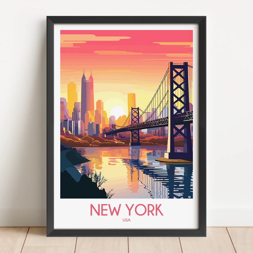New York Retro Travel Illustration