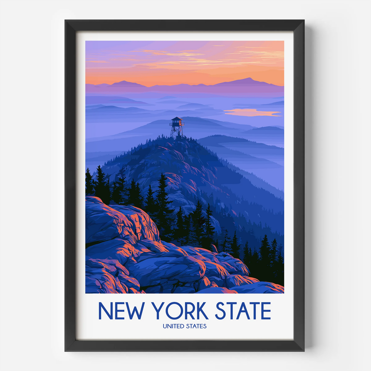 New York State Minimalist Wall Art