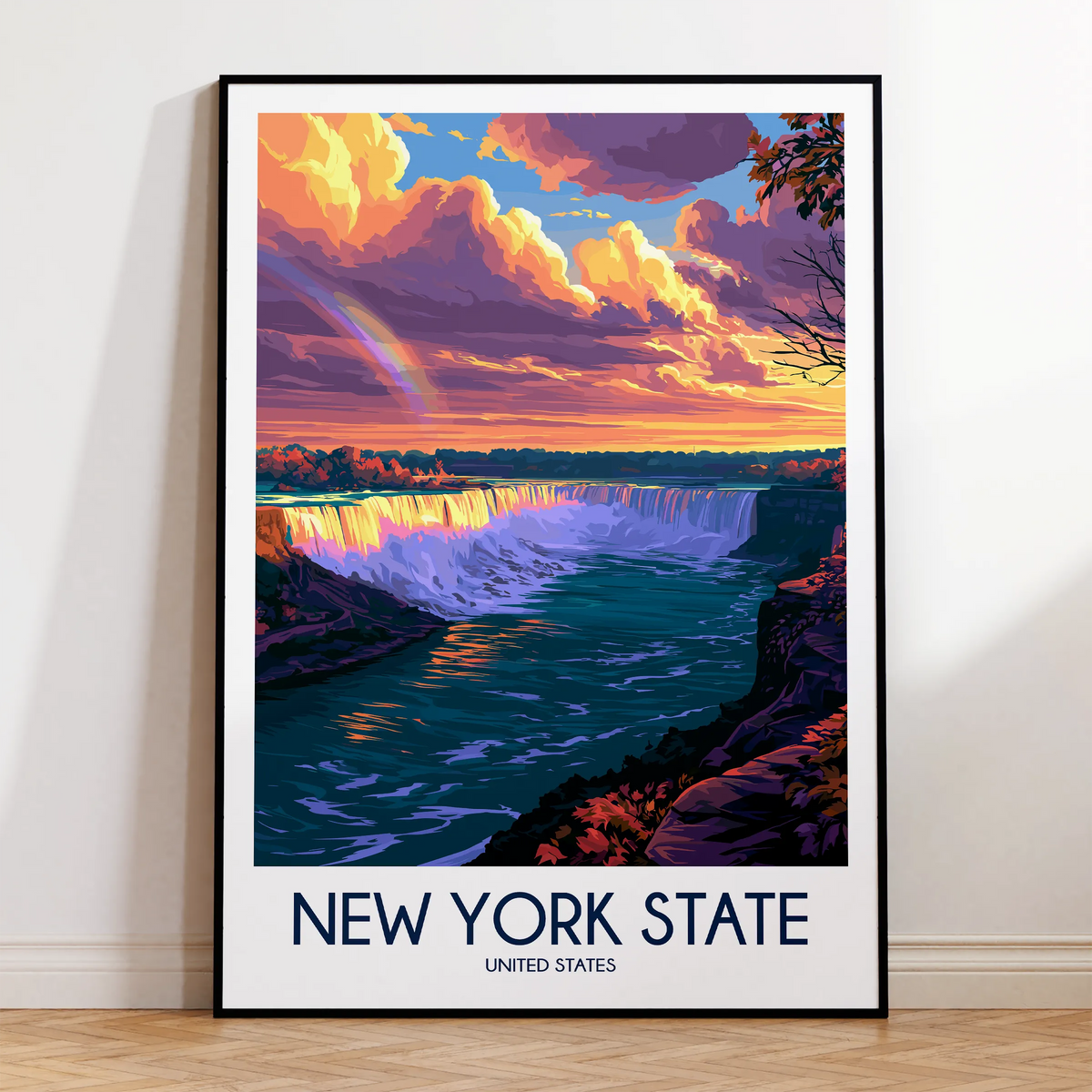 New York State Minimalist Wall Art