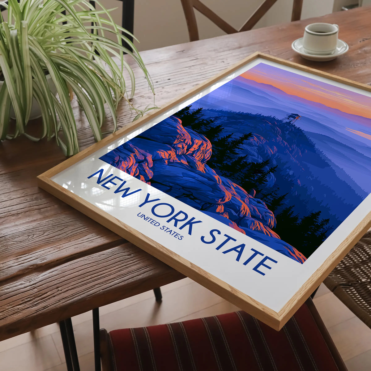 New York State Retro Travel Illustration